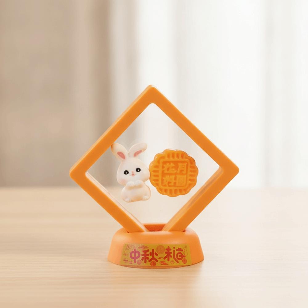 Cute Mini Mid-Autumn Ornament Floating Box Miniature Rabbit Statue Mid-Autumn Festival