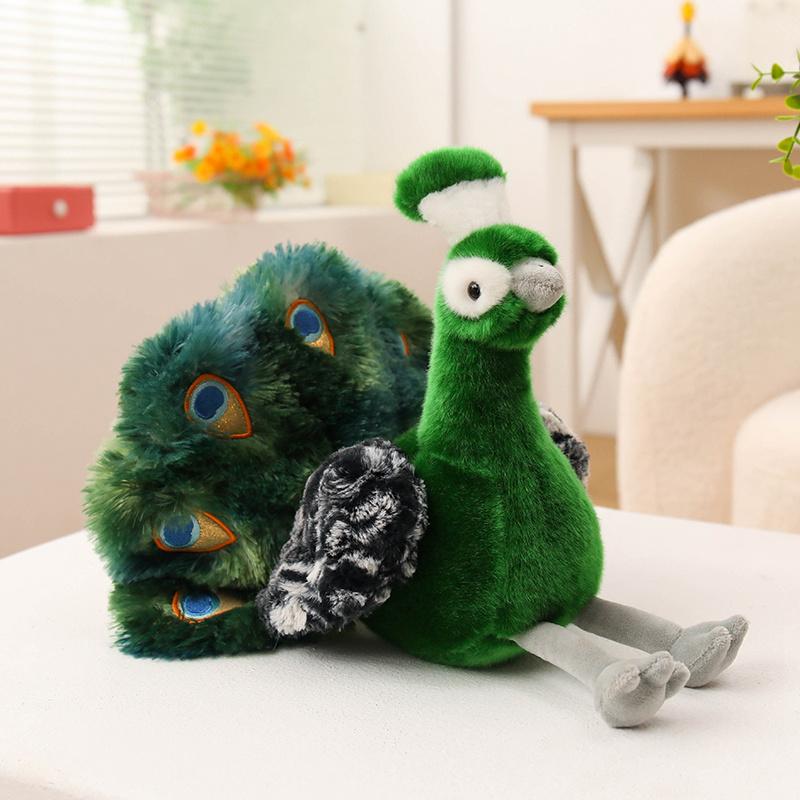 Kawaii Simulace Páv Plyšový Rozprostírající Ocas Plněný Krásné Zvíře Pávice Panenka Vznešený Kreativní Domácí Dekorace Dárek k Narozeninám