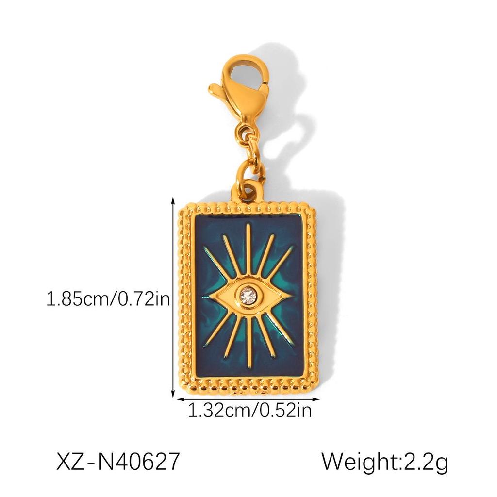 European-American Stainless Steel Tarot Card Pendant - Versatile, Non-Fading, DIY Jewelry Accessory for Women
