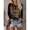 Women Personalized Design Round Neck Animal Flowers Printed Casual Long Sleeved T-shirt Loose Oversized Fashionable Versatile Comfortable T-shirt
