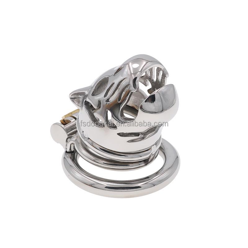 DK Hot Selling tiger Head Men's Short Chastity Lock Training Chastity Device Men's Urethra Stimulation Lock for Male and Couples