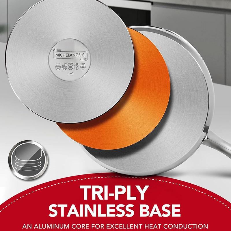 2-in-1 Multipurpose Sauce Pot with Steamer Basket 2.5 Quart  Stainless Steel Saucepan with Lid Kitchen Soup Stew Pan Cooking Pot