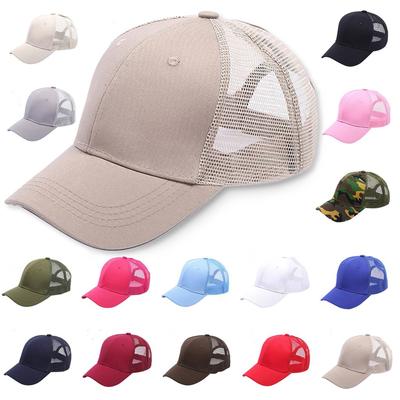 Unisex Adult Ponytail Messy Buns Trucker Plain Baseball Visor Cap  Hat