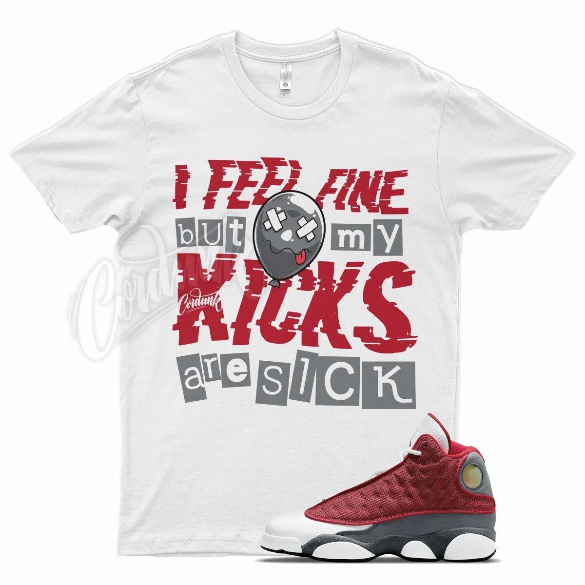 White SICK V2 T Shirt for J1 13 Gym Red Flint Grey 3XL
