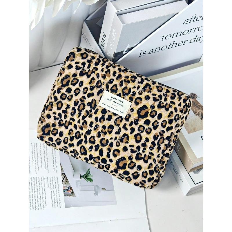 Modische Leopardenmuster Make-up-Organizer-Tasche, Große Kapazität Tragbare Reise-Kulturbeutel, Kosmetiktasche Reise-Kulturbeutel-Organizer