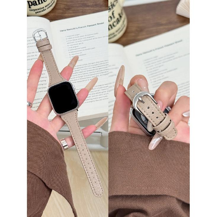 New Leather Loop For Apple Watch Band Slim Women Correa 38mm 40mm 41mm 42mm 44mm 45mm 46mm 49mm For IWatch Strap
