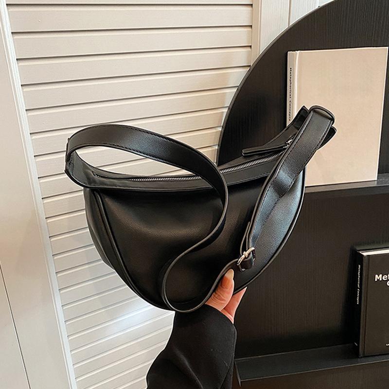 

Швейная нить Сумки через плечо Молния Женские сумки ПУ кожа Вместительная Сумка однотонная Седло Сшивка CLE 29x17x16cm чёрный