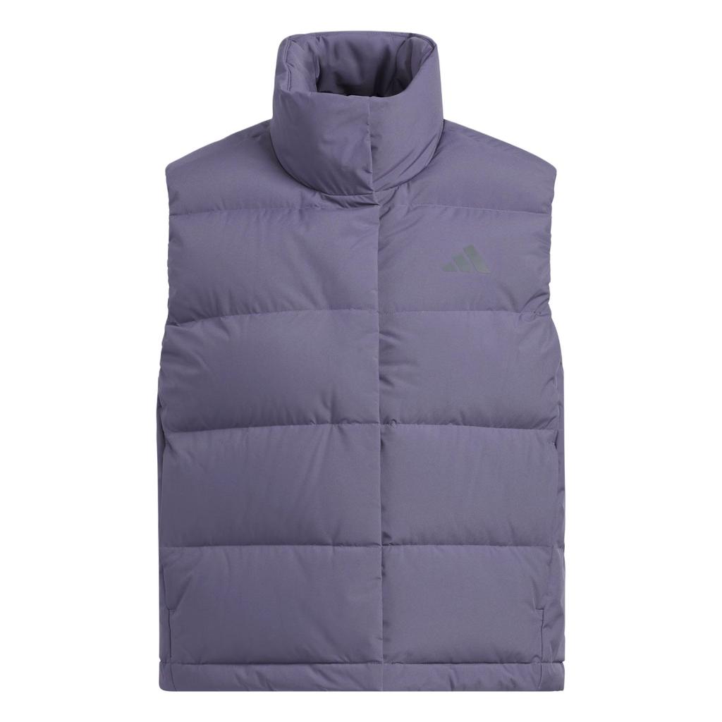 Adidas Helionic Relaxed Water-Resistant Windproof Warm 600 Fill High-Collar Zip Down Vest, Women's Winter Outerwear KQ5534