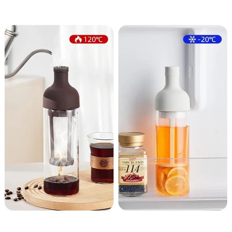500ml Cold Brew Coffee Pot High Borosilicate Glass Household Cold Brew Bottle Cold Brew Fruit Tea Kettle for Home Use Coffee Pot