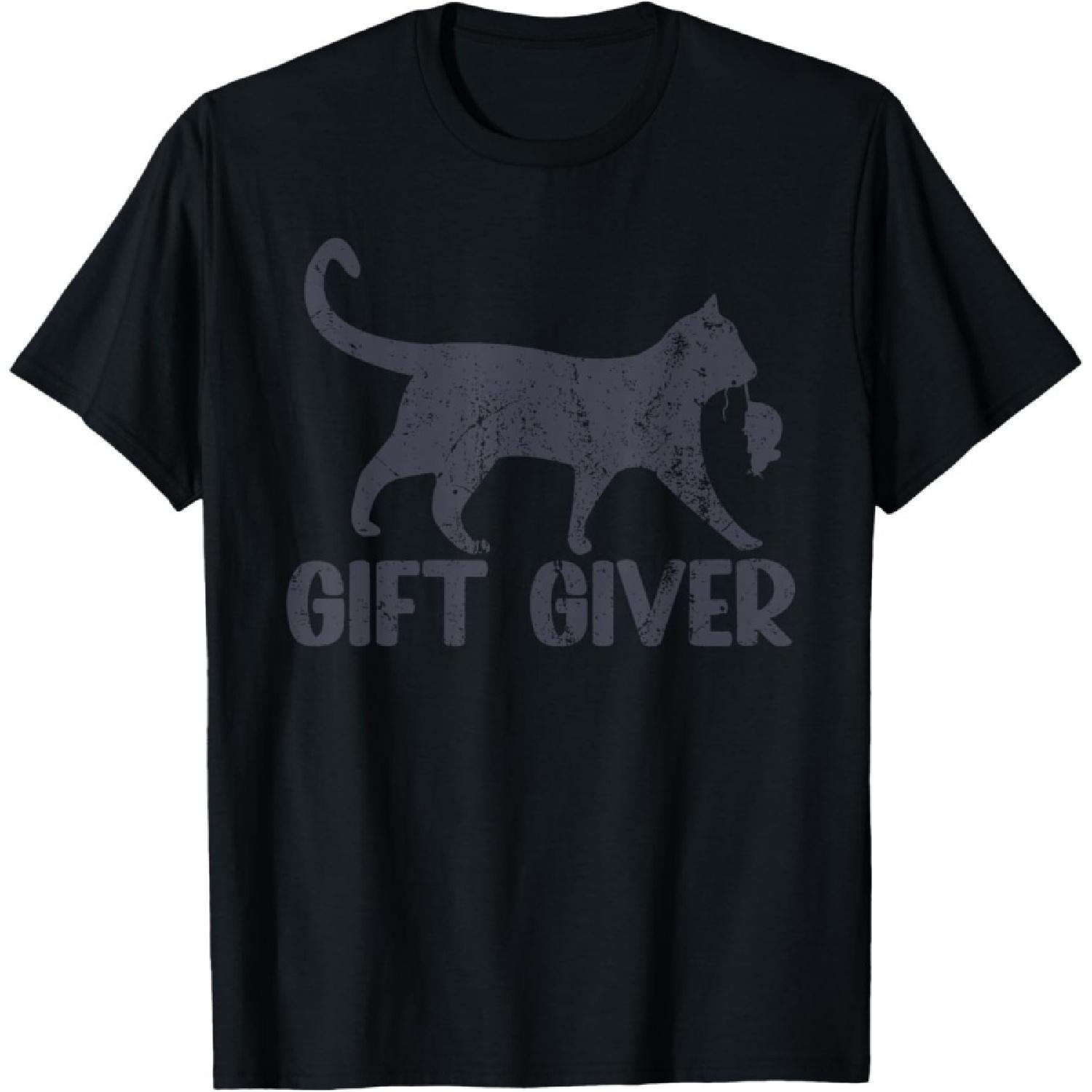 Funny Cat Gift Giver Cat Carrying Mouse Cat Lover Cat Dad T-Shirt S