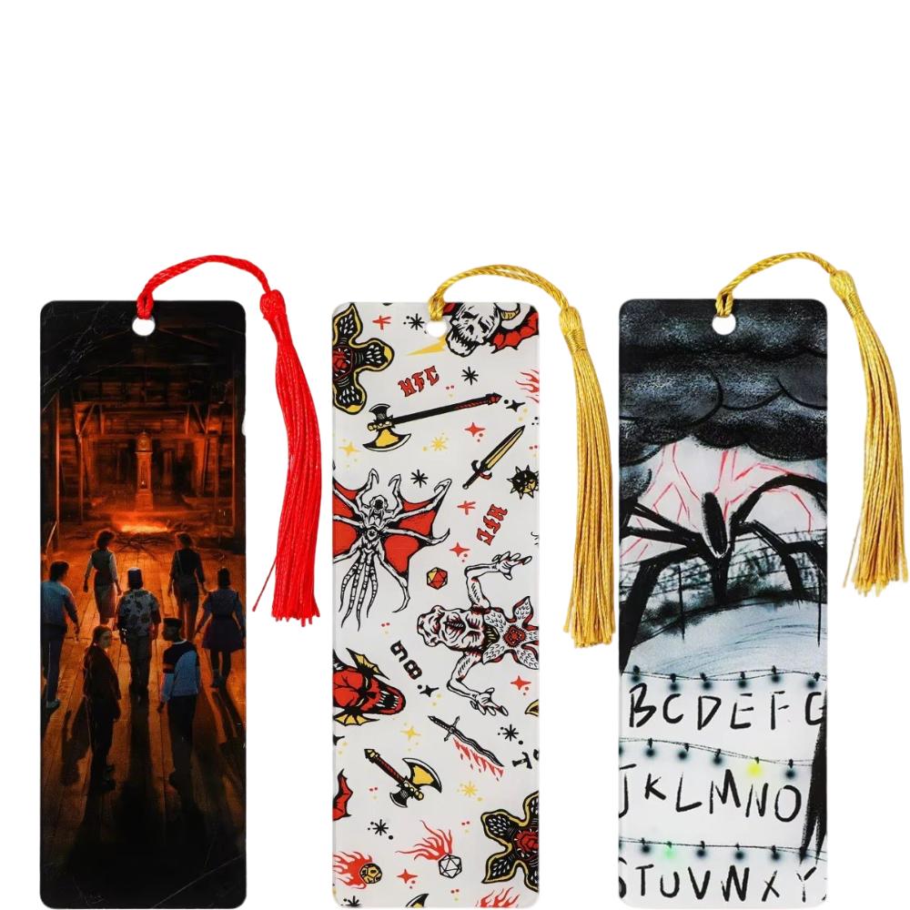 Hot Creative Reader Accessories Movie Horror Acrylic Bookmark Withtassel For Bookworm Student Stationery Teacher Office Supplies