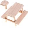 Dollhouse Miniature Simulation Mini Wooden One-Piece Table Chair Furniture Model Toys For Doll House Accessories Decoration