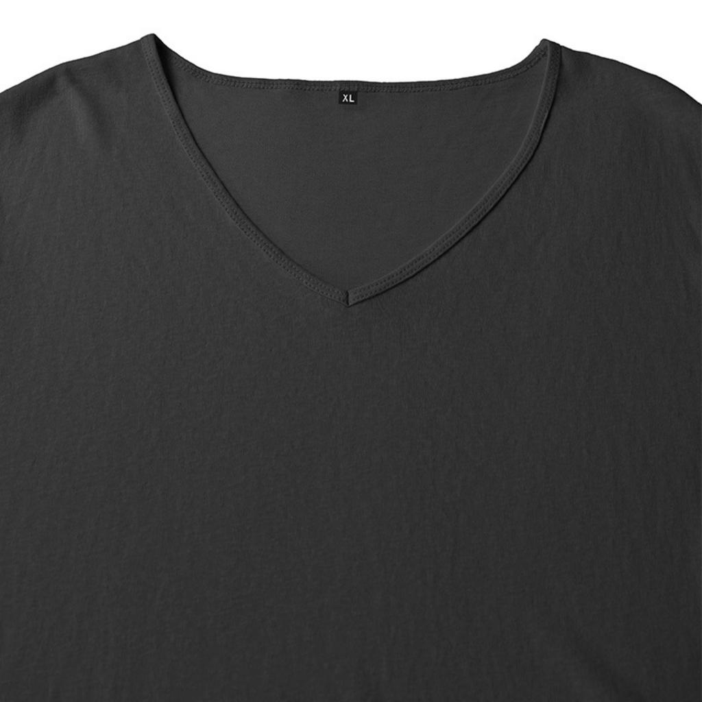 Men Long Sleeve T Shirt V Neck Solid Color Casual Streetwear Lightweight Comfortable Fit Simple Design Long Sleeve Top