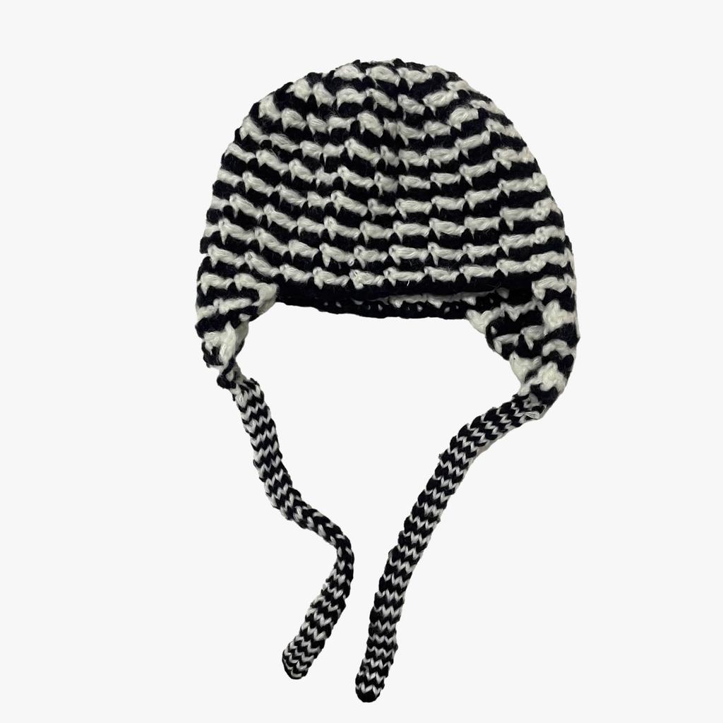 Japanese Hand knitted Thick Wool Wool Hat Autumn and Winter Riding Ear Protection Bag Head Hat Lei Feng Hat Knitted Hat Trendy and Cool