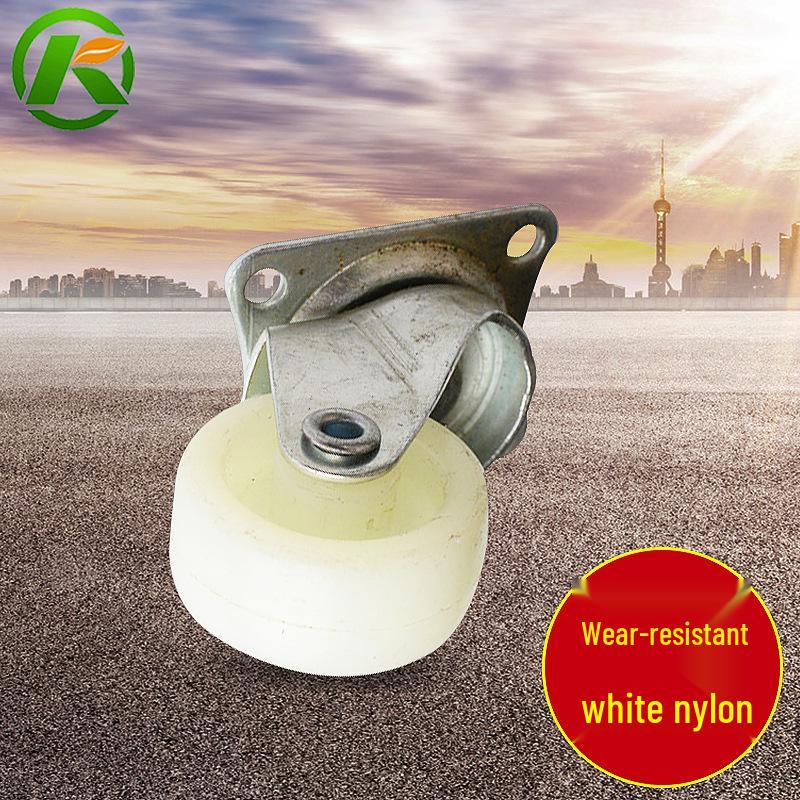 Compact White Nylon Swivel Caster Wheel - 1.2" Light Duty, White PP Wheel for Furniture