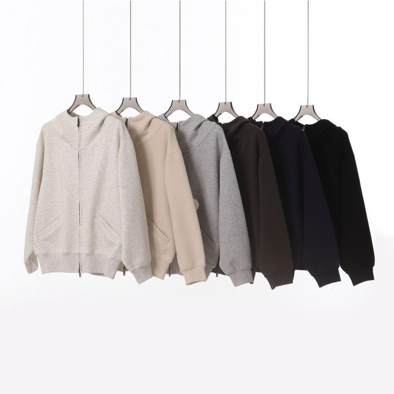 Autumn and Winter New 0 Mamba Cotton Double-ended Zipper Semi-turtleneck Cardigan Jacket Solid Color Loose Casual Hoodie