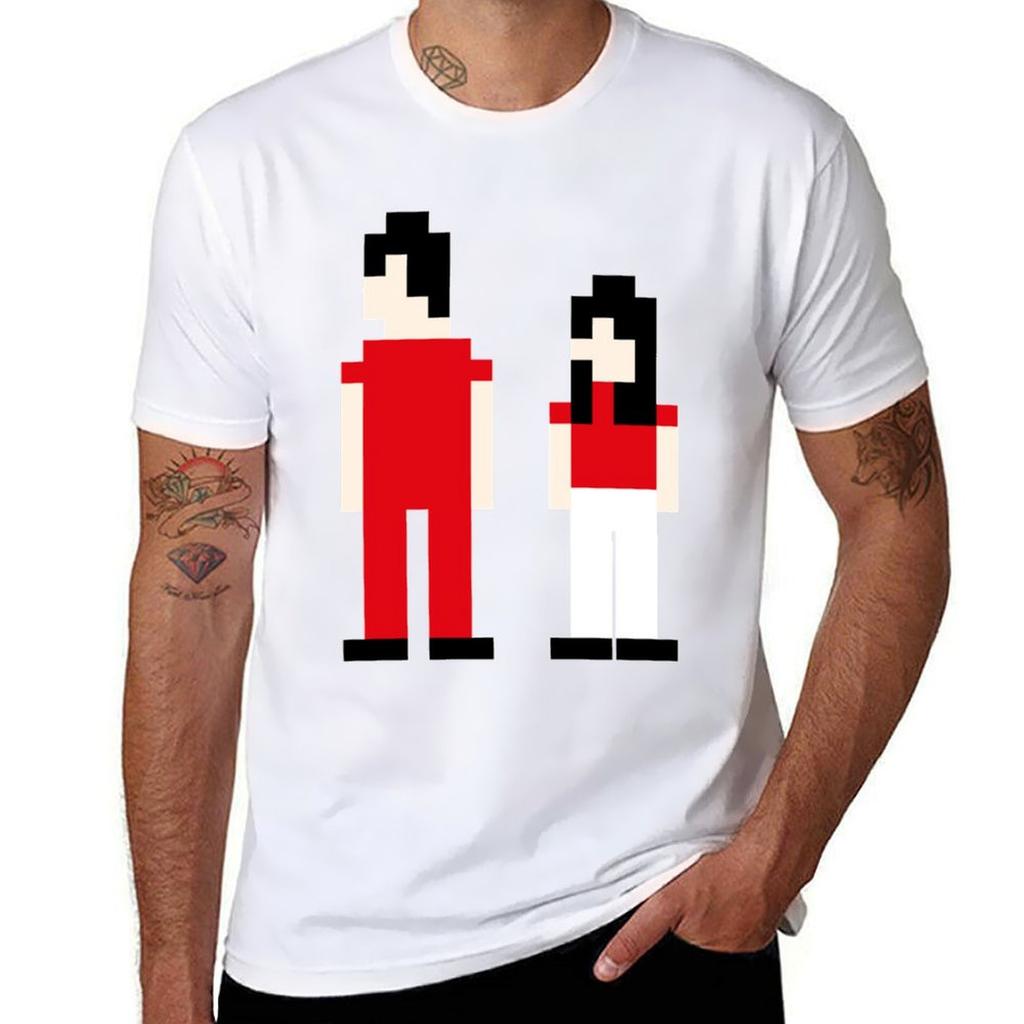 Tthe White Stripes Pixel Tshirt Casual Daily Outfit Tshirt