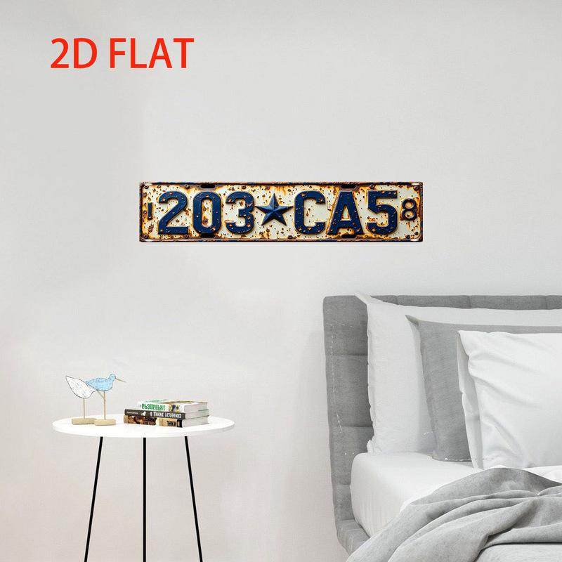 1pcSign Decorative Signs and Plaques Vintage License Plate Design Distressed Wall Art Industrial Style Sign Home Renovation Gift