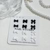 20pc Exqusitive Bows Nail Resin Charms Mini Bow Nail Art Accessories Bow Black White Rice White Bow Tie Nails Decoration Diamond