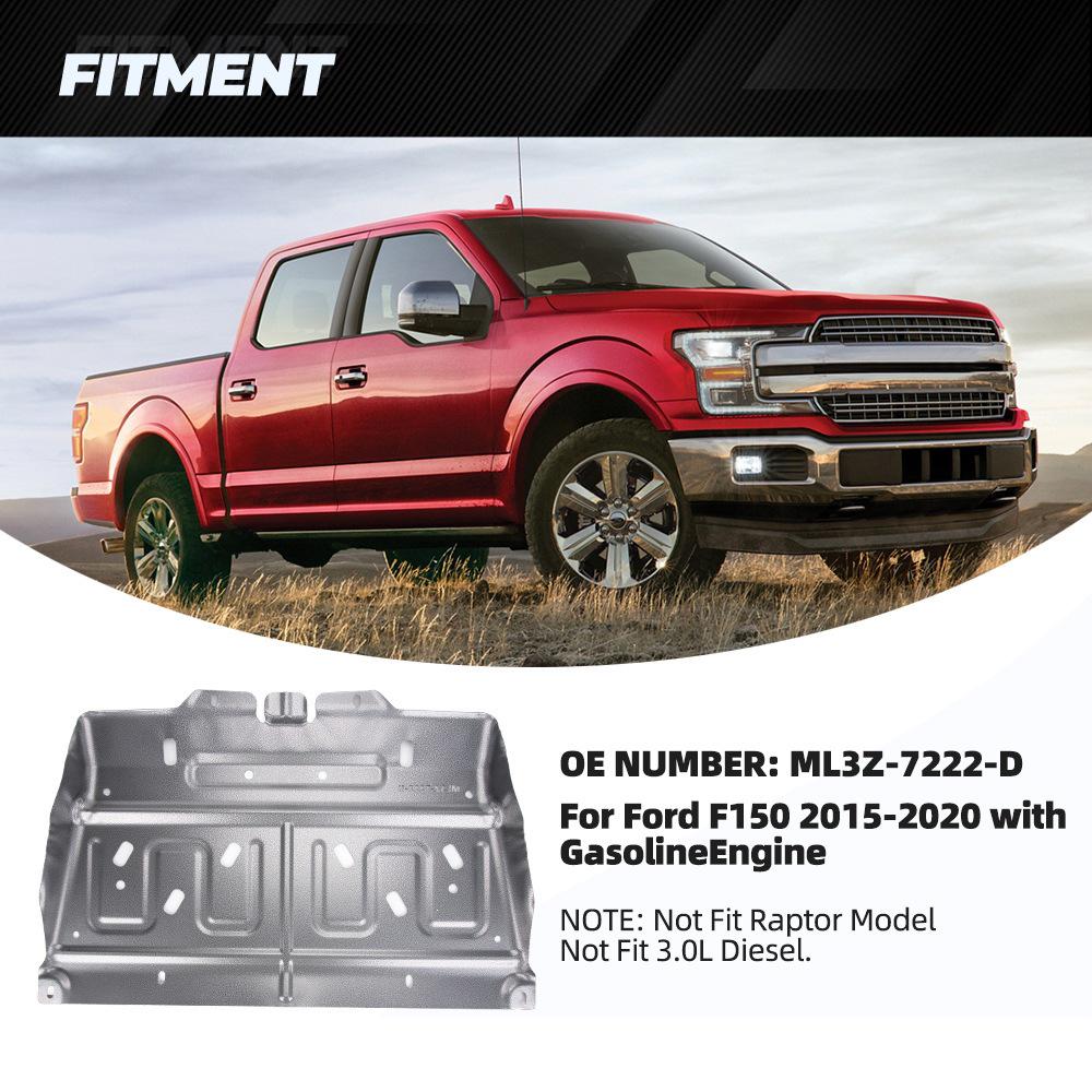 1.2mm Manganese Steel Splash Guard for Ford F150 (15-20) Gasoline Engine Replacement, Part #ML3Z-7222-D