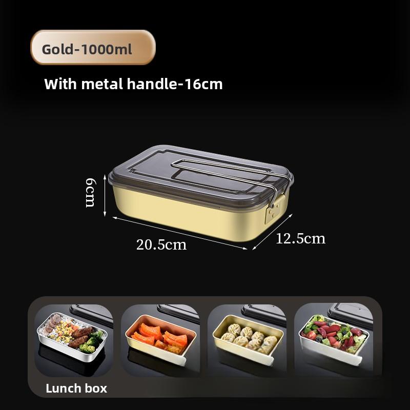 Outdoor cooking aluminum lunch box camping picnic food storage box square lunch box travel portable lunch box 2-pack