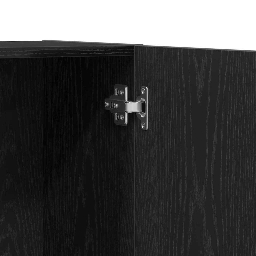 Office Cabinet Black Oak Effect 60 X 32 X 190 Cm Engineered Wood