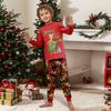Print Cute Family Set Pajamas, Home Clothes, Family Set Long Sleeve Top Pants Set
