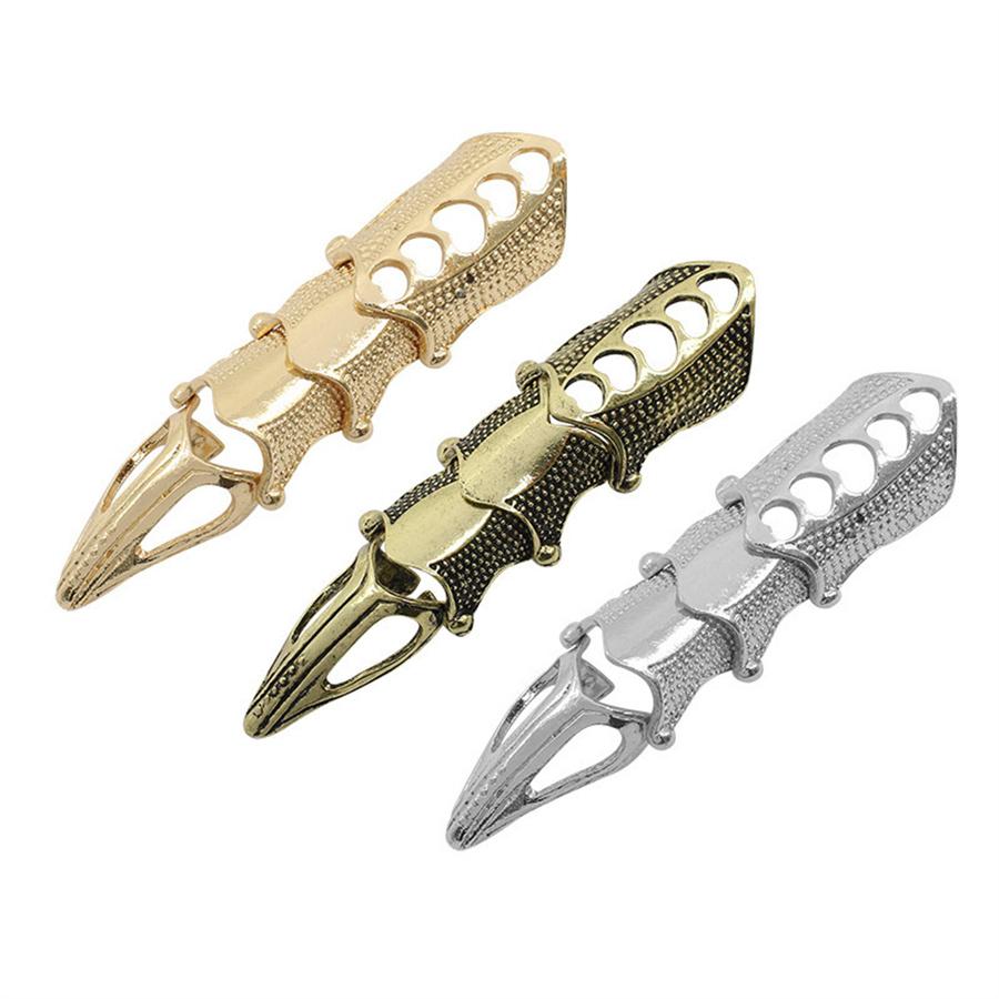 Europäische und amerikanische übertriebene Retro-Punk-Gothic-Metallrüstung mit gebogenen offenen Gelenkringen für Männer