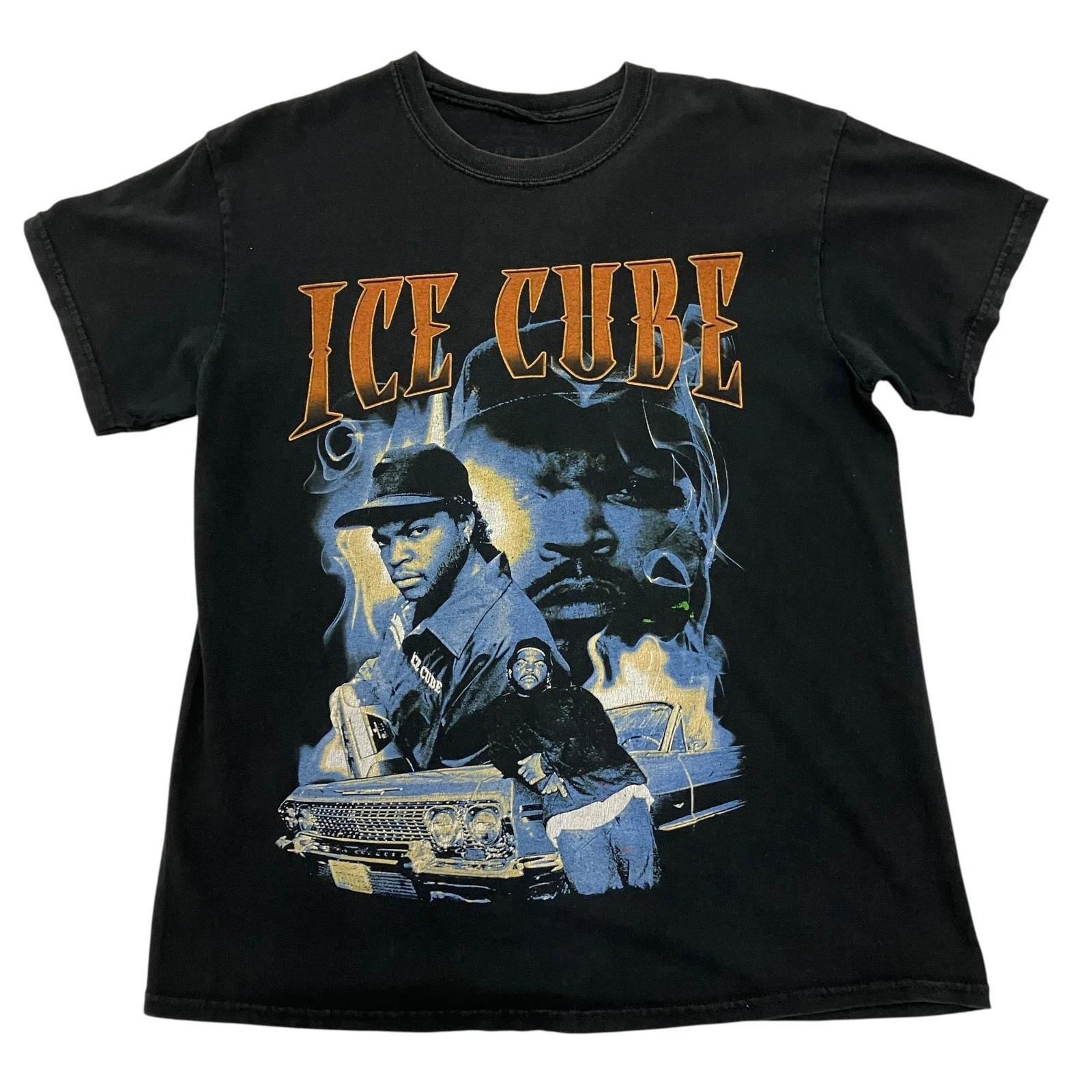 Ice Cube T Shirt Black Mens Medium Rap Graphic Tee Hip Hop NWA Style L