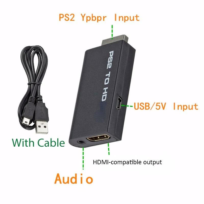 HDMI Zu PS2 Kompatibler Konverter Adapter Audio Und Video Mit 3,5mm Audiokabel Unterstützt PC Alle PS2 480i 480p 576i Anzeigemodi