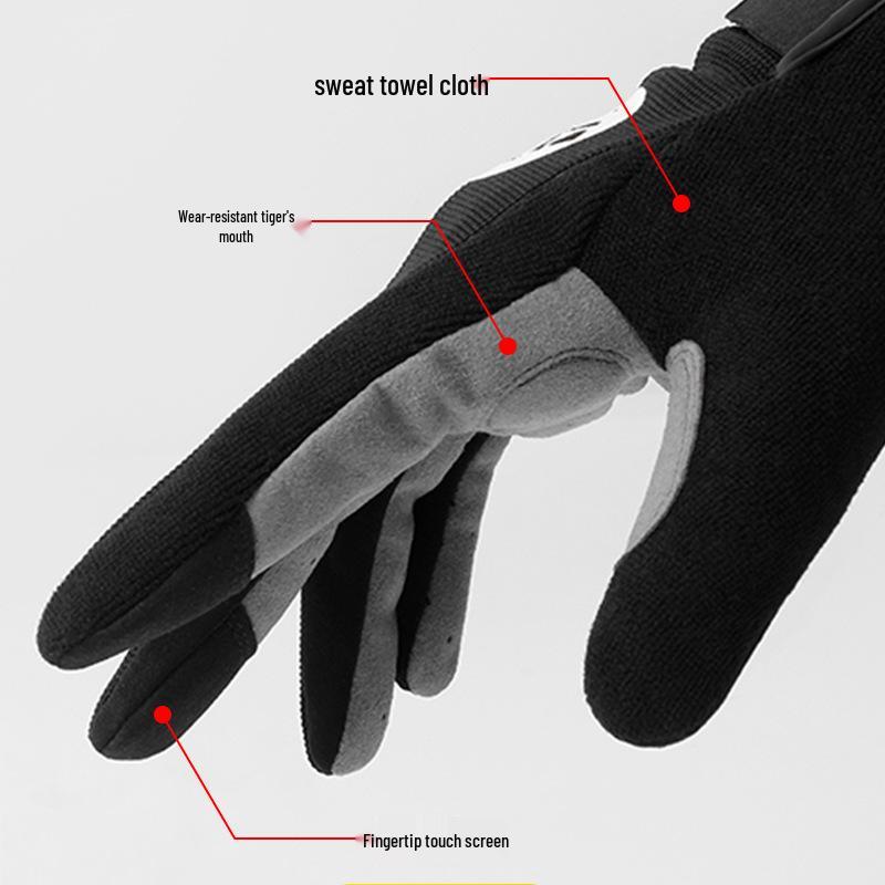 Men's Full Finger Touchscreen Cycling and Mountaineering Gloves, Thickened Palm, Wear-Resistant, Non-Slip.