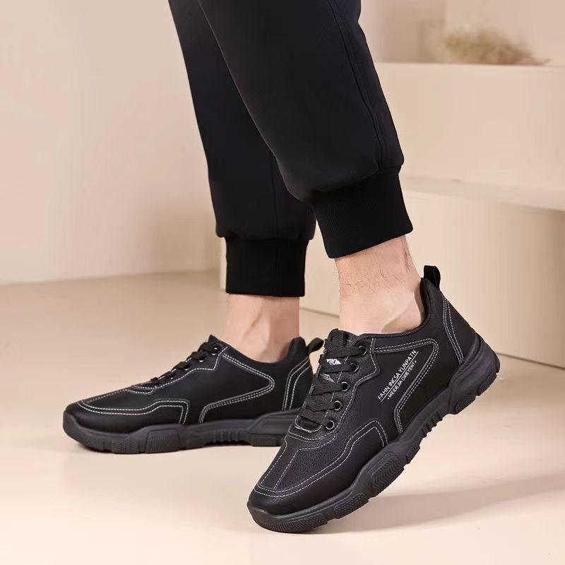 New Spring and Autumn Fashion Casual Shoes Men's Shoes Wear-resistant and Non-slip Sports Shoes Construction Site Waterproof and Lightweight Pig Leath