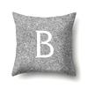 Polyester Pillowcase Home Decoration Gray Bottom Pillowcase 26 English Letter Cushion Cover