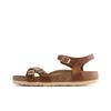 Suede Comfort Soft Sole Minimalist Metal Buckle Beach Sandals Brown Narrow Fit Women's 1021489