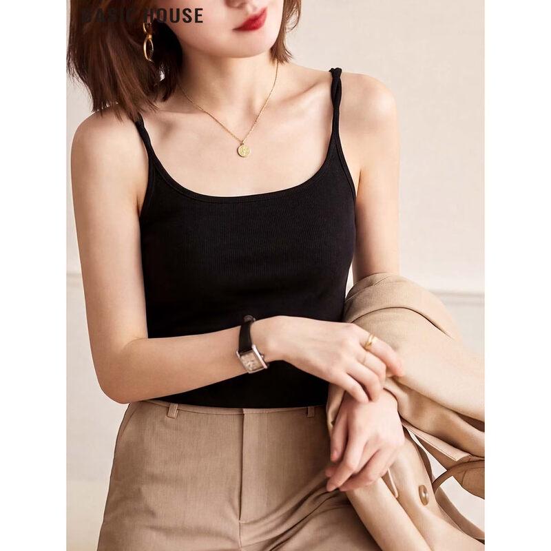 Basic House Women s U-Neck Slim-Fit Camisole One Size