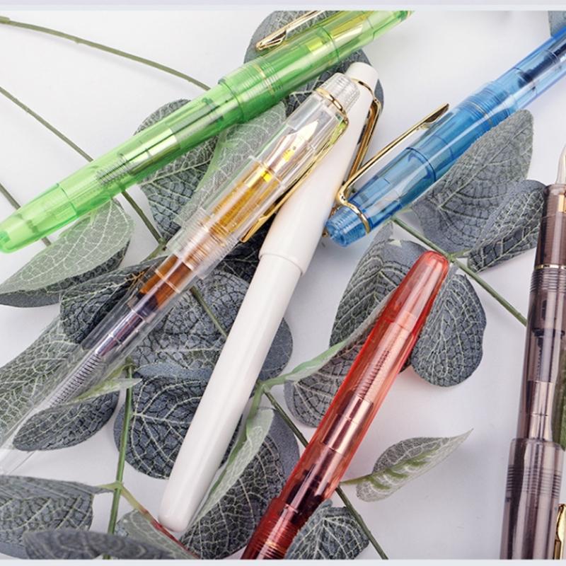 Fountain Pen Clear Signature Pen 0.5mm Calligraphy Pen Colored Ink Pen Smooth Writing Pen School Office Supplies