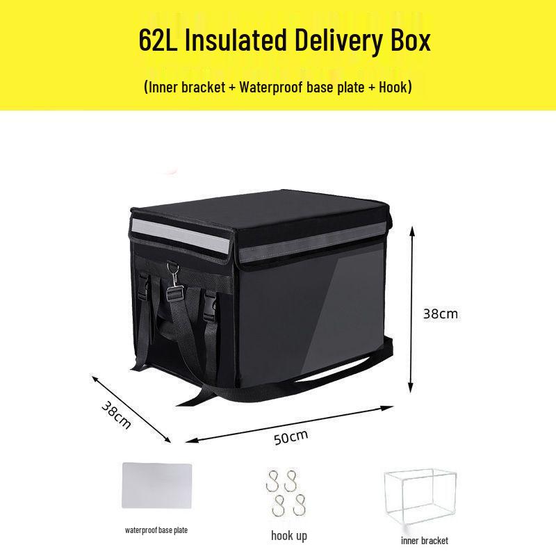 Thick Insulated Black Waterproof Takeaway Delivery Box for Car & Home Use