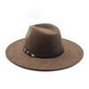 Traditional Ethnic Style Fedora Hat With Suede Fabric And Wide Brim For Winter Wear
