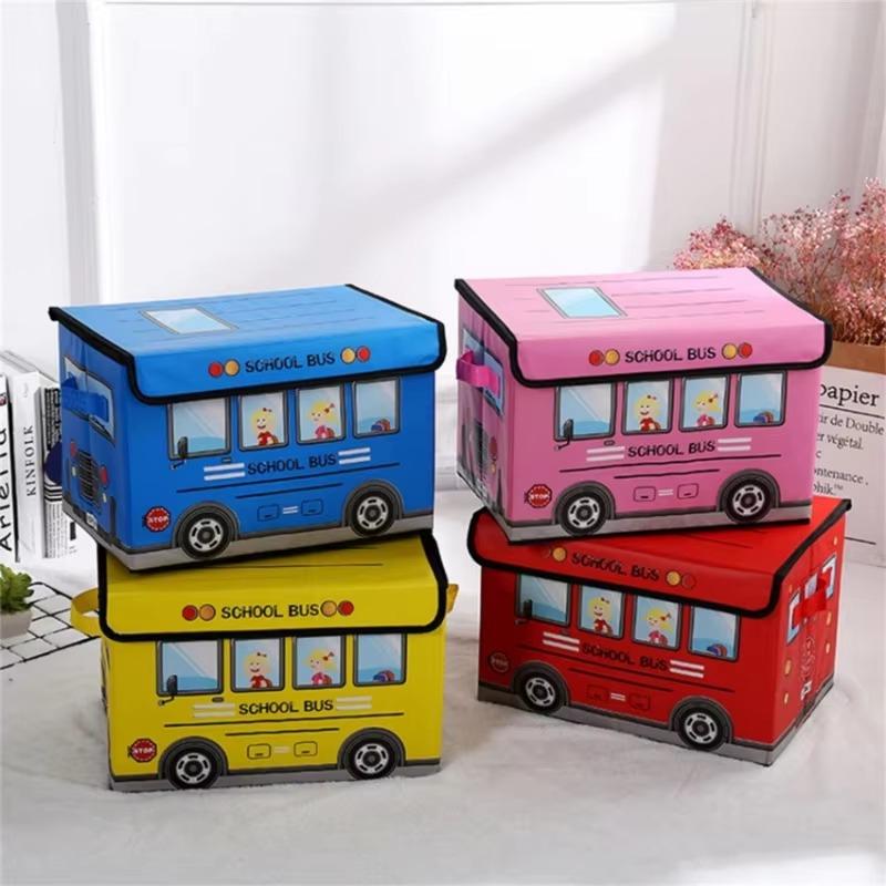 1PC Folding Cartoon Car Clothes Storage Box Waterproof Moisture-proof Toys and Snacks Storage Box Sundry Organizer