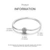 Silver Plated Bracelets 17-20CM Original Butterfly Stainless Steel Pulseras Bracelet Fit DIY Charms Beads Jewelry Gift For Women