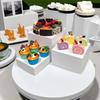 6pcs/set Space Saving Buffet Riser Acrylic Storage Box  For Party Wedding Toy Figure Jewelry Display