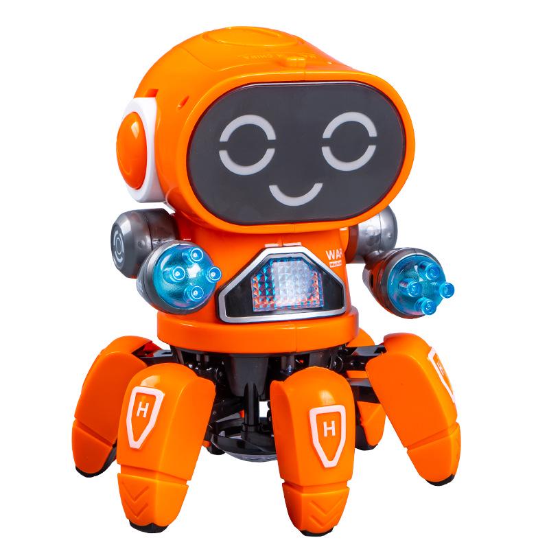 Douyin Celebrity Robotic Dancing Toy: Six-Claw Interactive Light & Sound for Kids