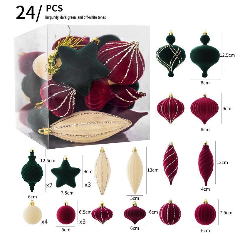 

Красный флокированный расписной елочный шар для DIY украшения елки и витрины