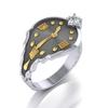 Personality Creative Clock Inlaid Rhinestone Ring, Direct Supply from Jewelry Manufacturer