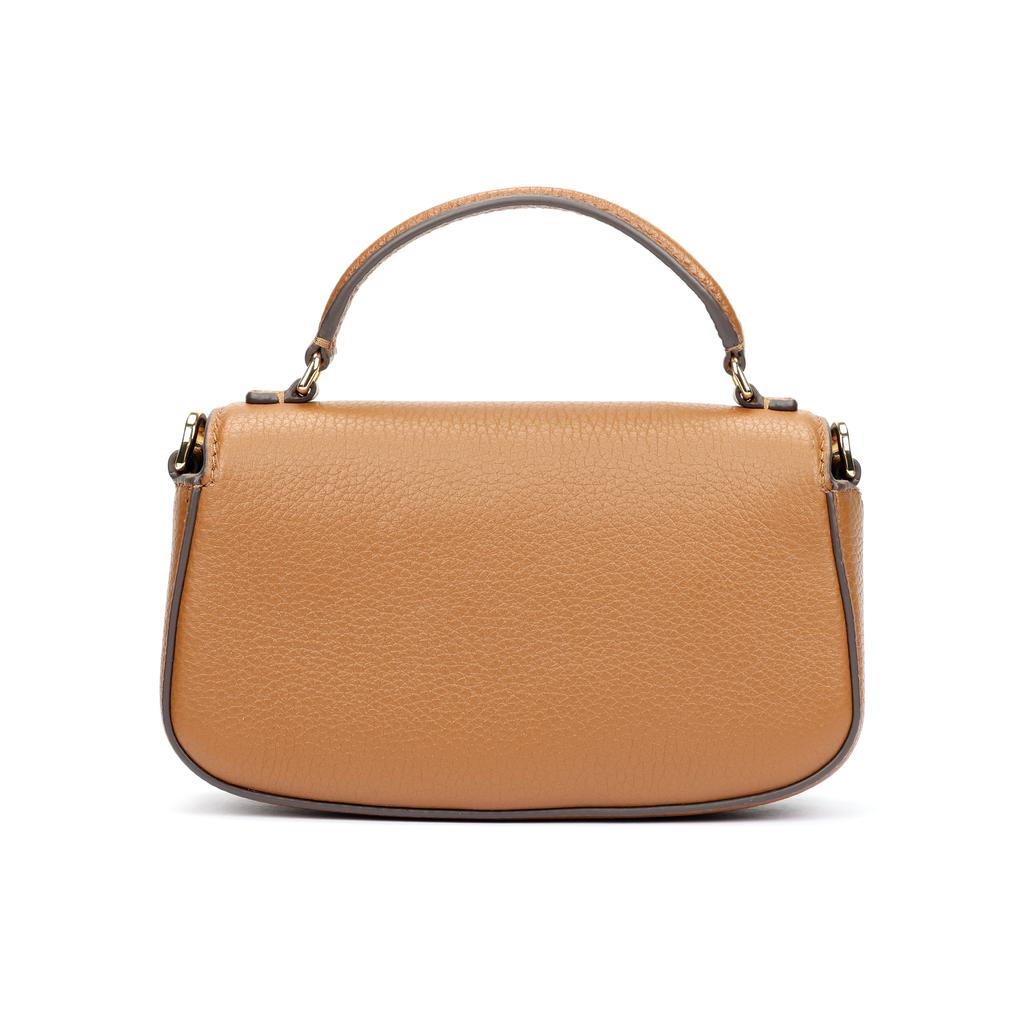 Tory Burch Fashion Chain Shoulder Strap Metal Logo Pebble Grain Leather And Fabric Single Shoulder Crossbody Handbag Women handbag Moose 149645-909