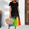 Nové dámské šaty Grafický potisk Elegantní a krásné Midi šaty Plus size Dámské Letní Jednodílné šaty