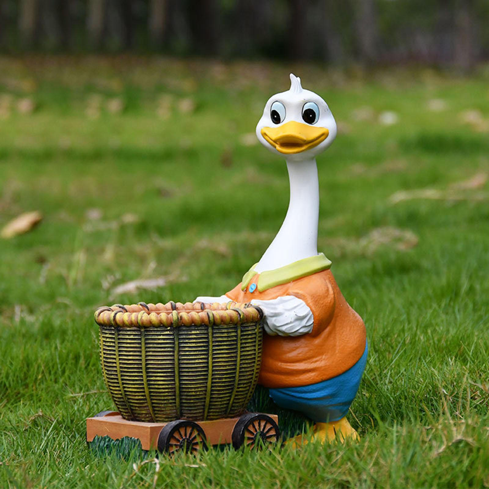 

Статуэтка утки, скульптура животного, практичный износостойкий цветочный горшок, прочная фигурка для декора сада