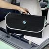 XWOWN1 Car Trunk Storage Bag Leather Camping Box Collapsible Auto Emblem Organizer Accessories for BMW M Performance E36 E60 E90 E46