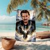 French legendary rock singer and actor Johnny Hallyday towel outdoor camping vacation swimming beach towel outdoor absorbent bath towel Y6