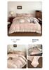 Juego de Cama de Lujo Francés Estilo Princesa de Algodón y Lino Bordado con Encaje de Cuatro Piezas con Funda Nórdica